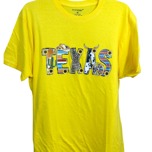 Texas Art T-Shirt - Yellow