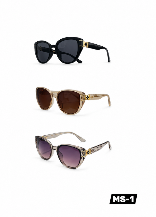 MS-1 GEOMETRIC TEMPLE CATEYE SUNGLASSES- $30/DZN