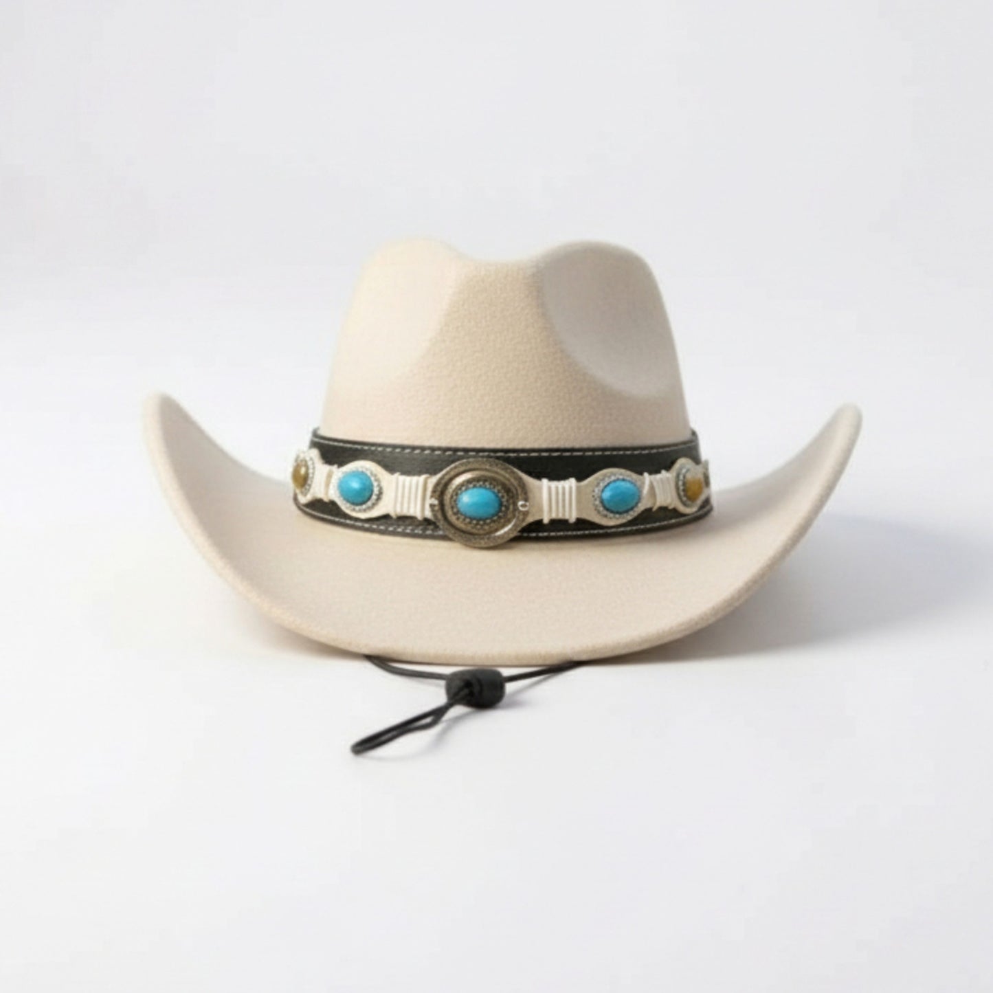 Cowboy Hat with Turquoise Concho Band-(1 DZN)